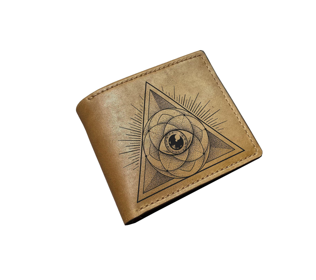 Eye Icon Leather Wallet, Personalized Gift for Him