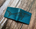 Shark Pattern Leather Wallet: Handmade Ocean Animal Gift