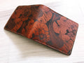 Handmade Leather Wallet, Koi Fish Pattern, Japanese Style Gift