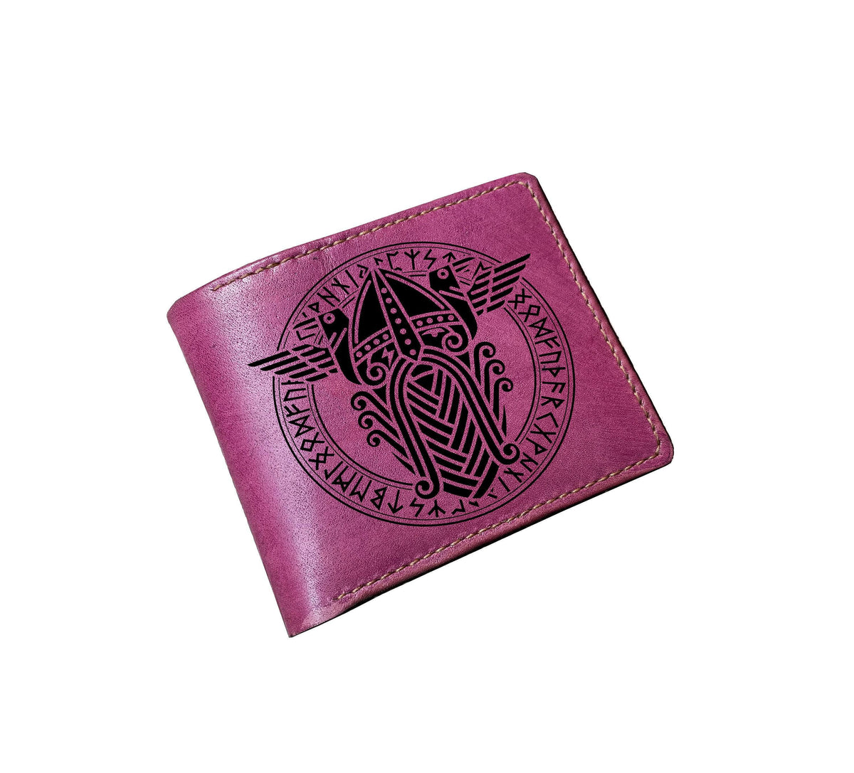 Custom Celtic Dragon Leather Wallet: Handmade Veg-Tan Art