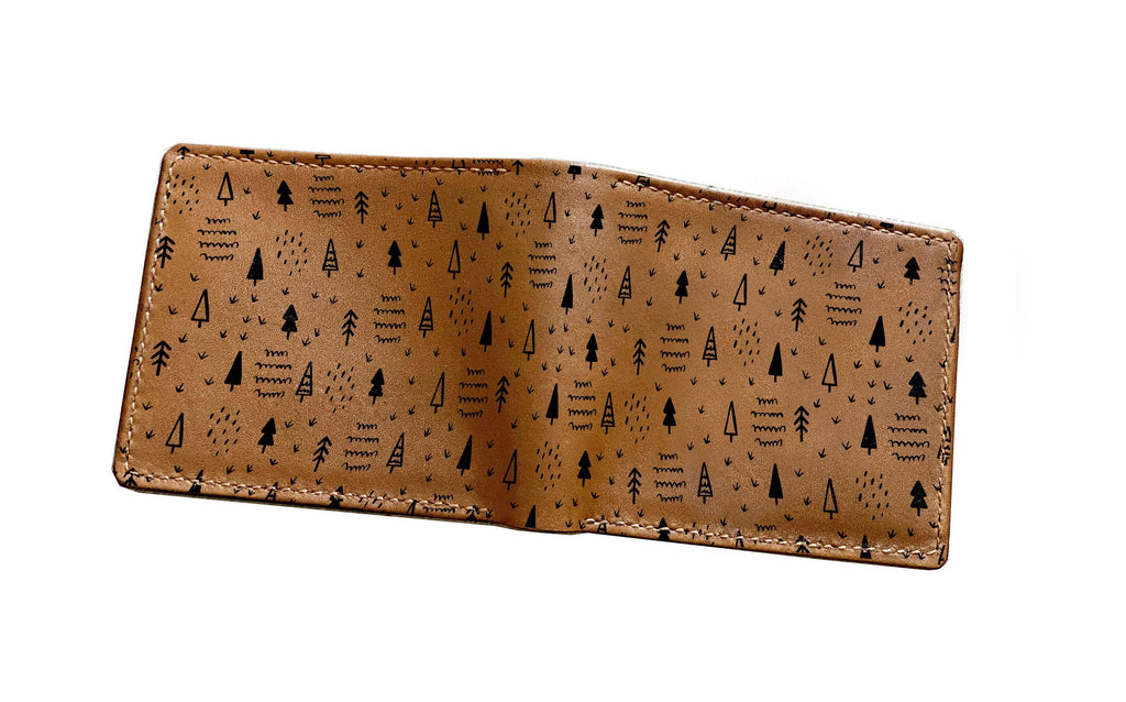 Sunflower Sketch Leather Wallet: Hand-Drawn Floral Pattern