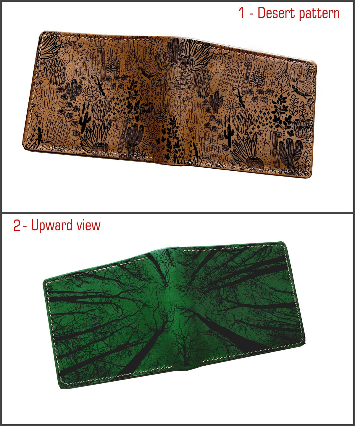 Sunflower Sketch Leather Wallet: Hand-Drawn Floral Pattern