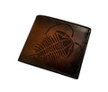 Genuine Leather Wallet with Trilobite Fossil Engraving – Handmade Bifold Card Holder