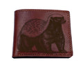 Engraved Honey Badger Leather Wallet - Custom Animal Anniversary Gift