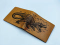 Personalized Dinosaur Anatomy Leather Wallet - Handmade T-rex gifts
