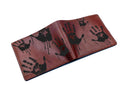Custom Leather Wallet, Bloody Hand Print, Horror Halloween Gift