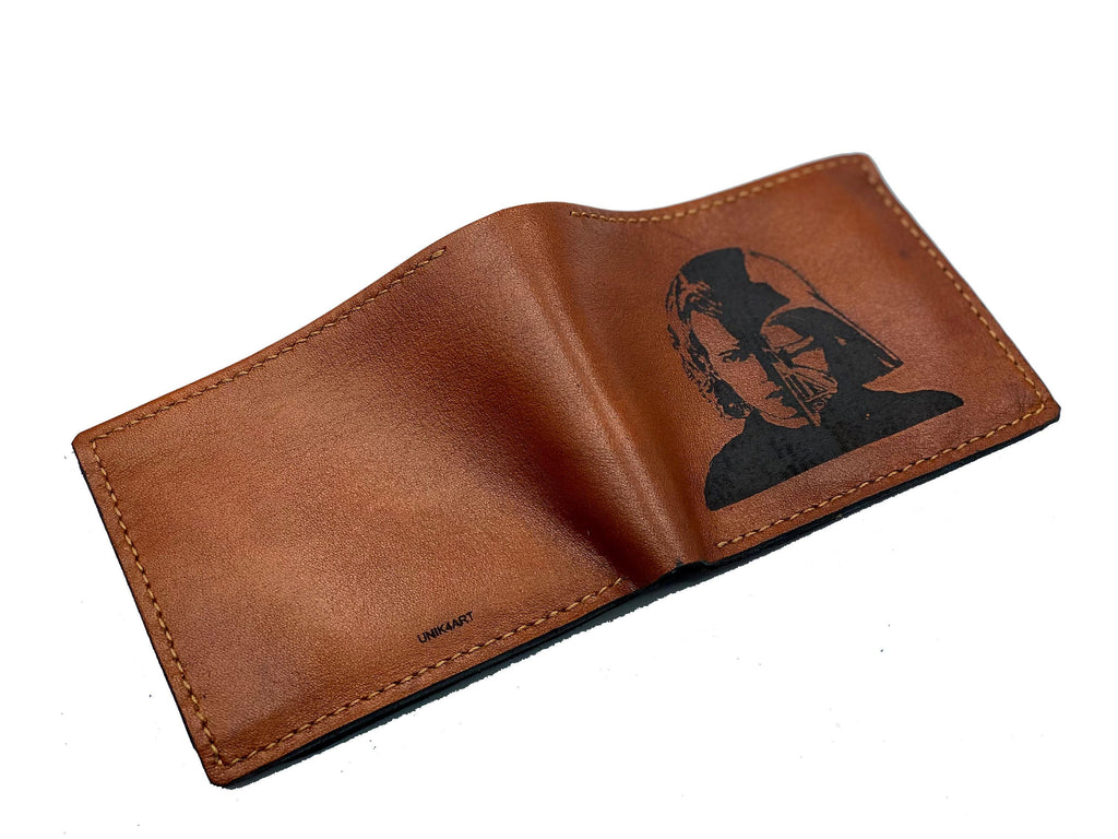 Personalized Leather Bifold Wallet, Star Wars Anakin Skywalker, Handmade