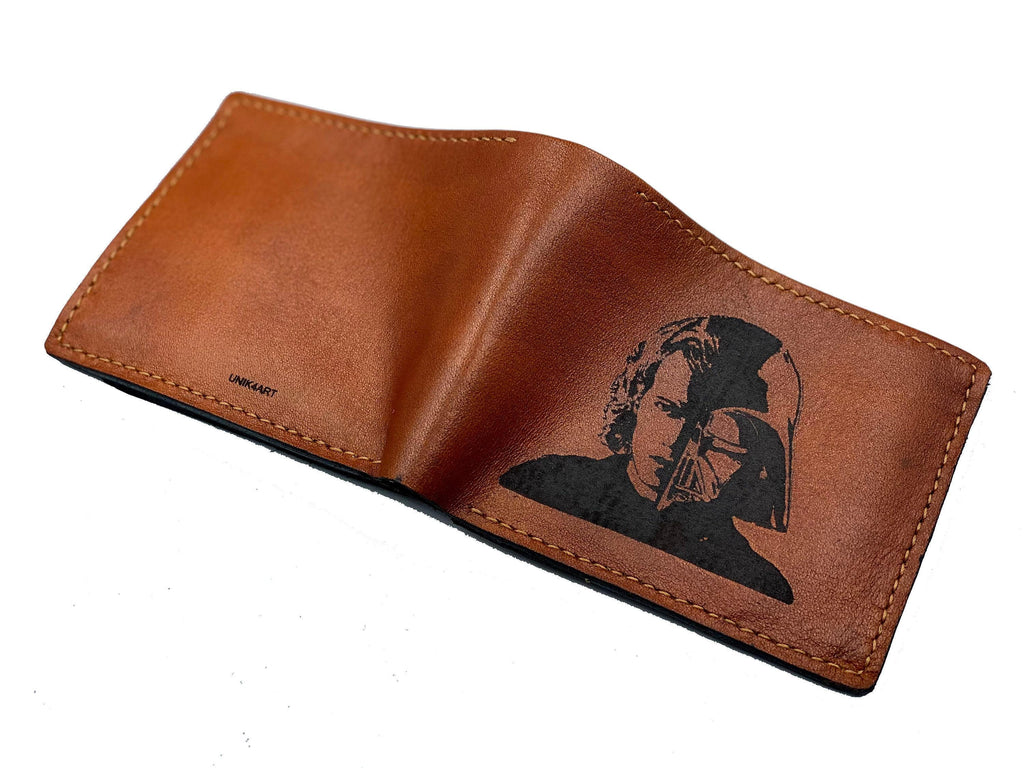 Personalized Leather Bifold Wallet, Star Wars Anakin Skywalker, Handmade