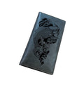 Personalized Koi Fish Leather Wallet for Men, Vegetable-Tanned Cowhide, Engraved Gift