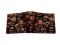 Handmade Leather Bifold Wallet: Skull Horror Pattern, Custom Engraved