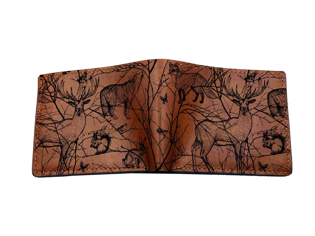 Snake Flower Leather Wallet: Handmade Veg-Tan Wallet for Men
