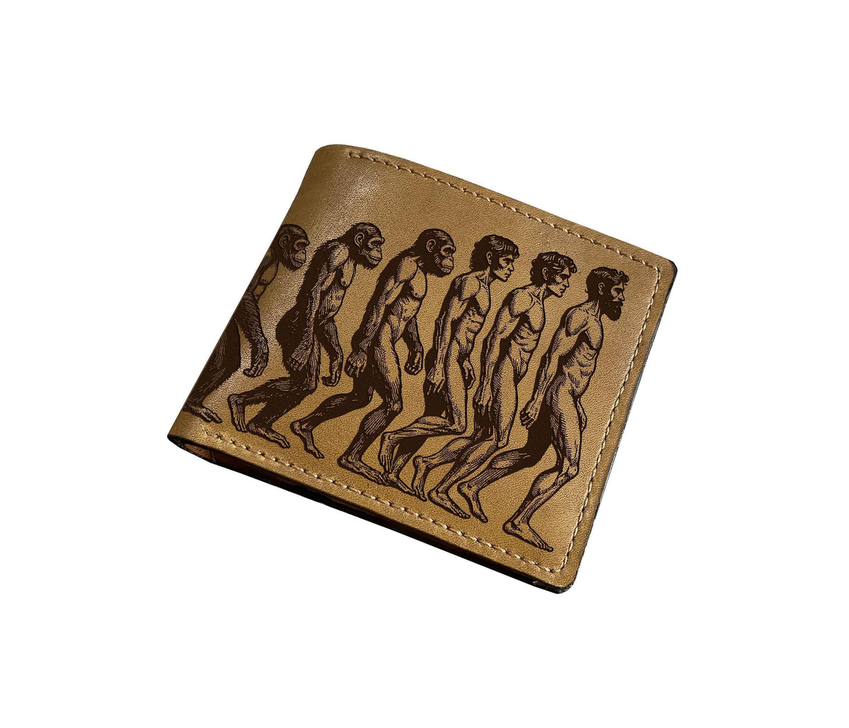 Human Evolution Leather Wallet: Personalized Science Gift