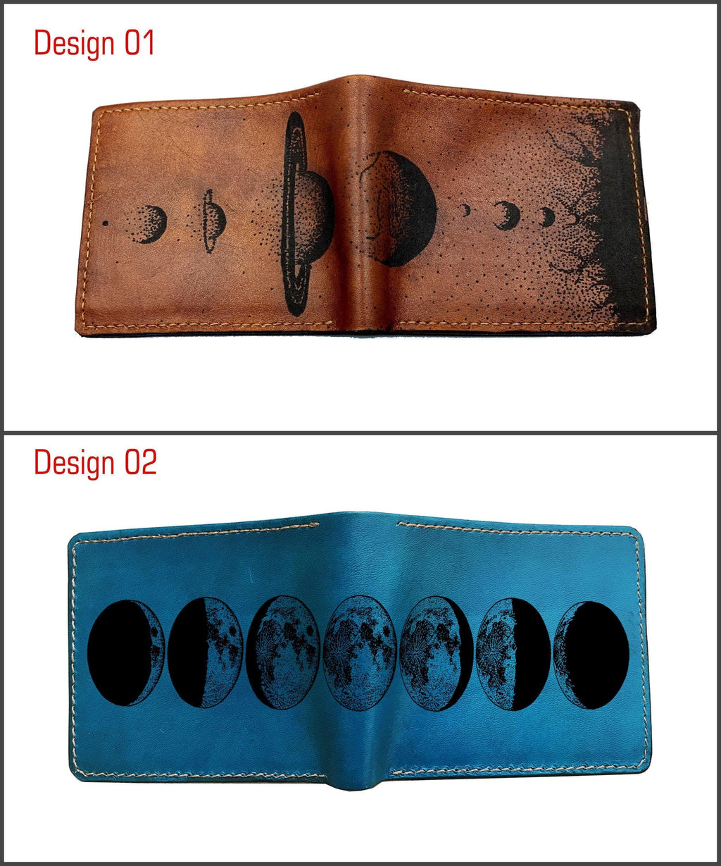 Solar System Leather Wallet: Personalized Astronomy Gift