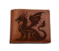 Custom dragon leather handmade wallet, mythology magical creatures gift ideas