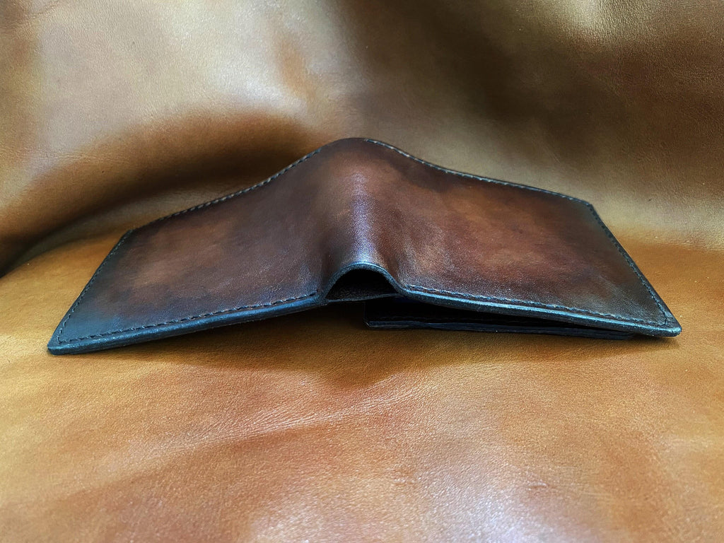Handmade Brown Leather Bifold Wallet, Gift for Men