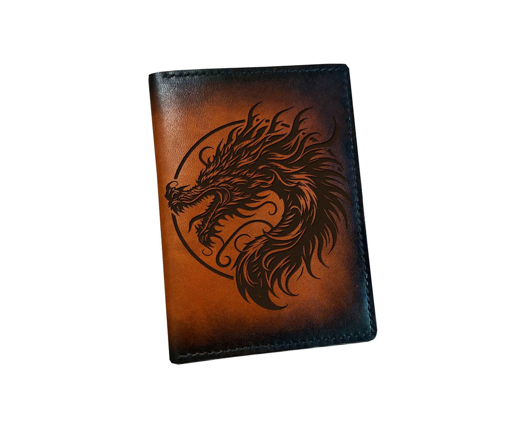 Dragon Leather Passport Wallet: Custom Engraved Travel Wallet