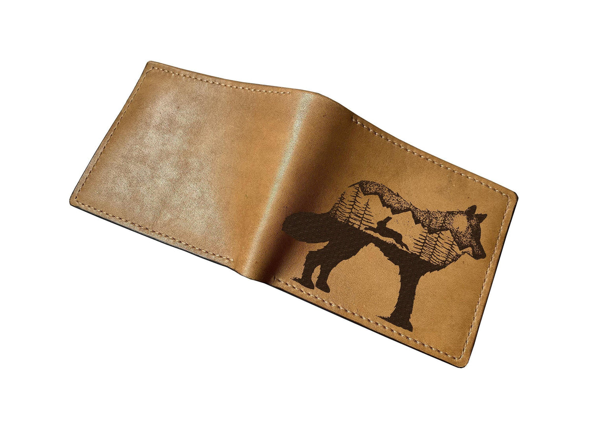 Personalized Leather Wallet: Animal Art, Nature Lover Gift