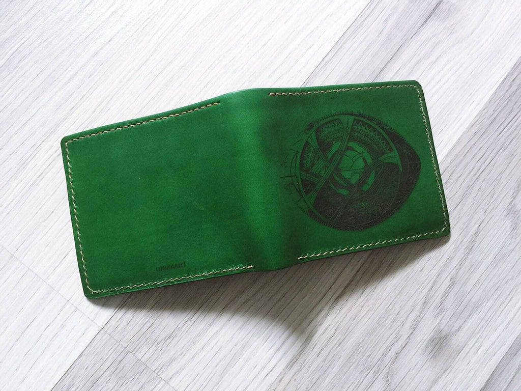 Handmade Leather Doctor Strange Wallet, Personalized Marvel Gift