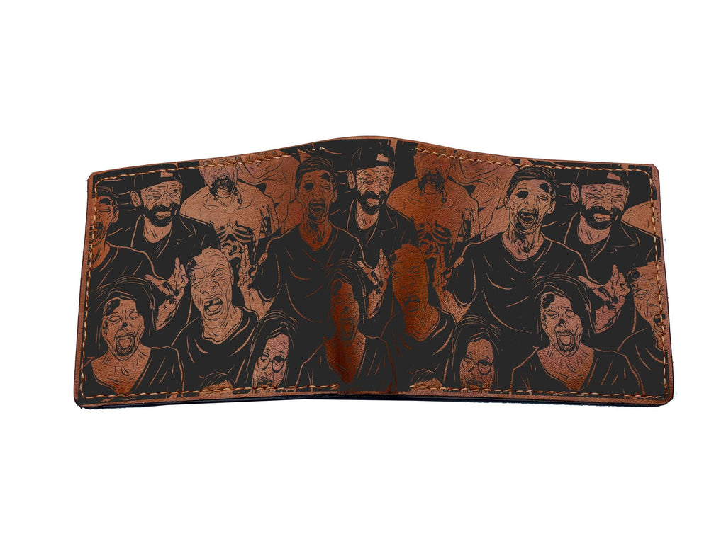 Personalized Zombie Leather Wallet, Horror Halloween Gift