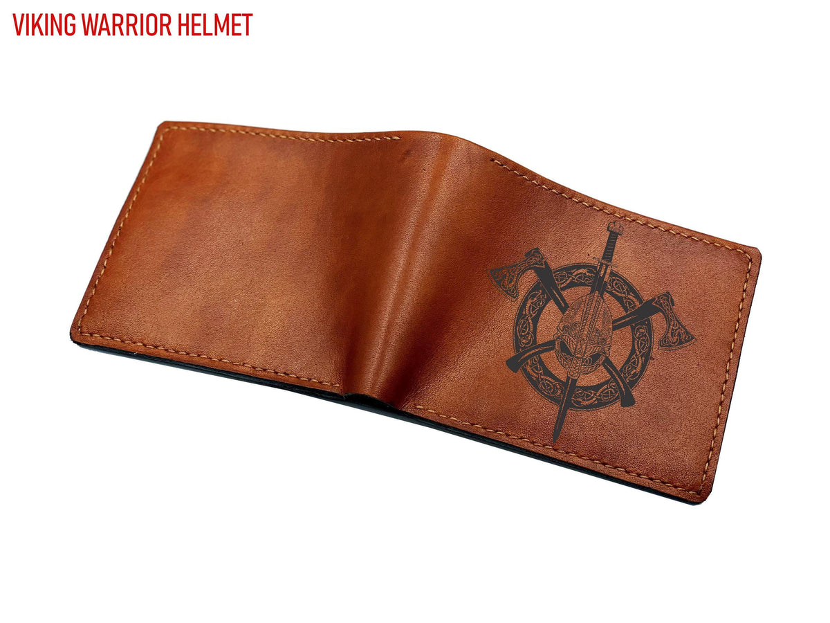 Custom Tree of Life Leather Wallet: Norse Runes Celtic Design