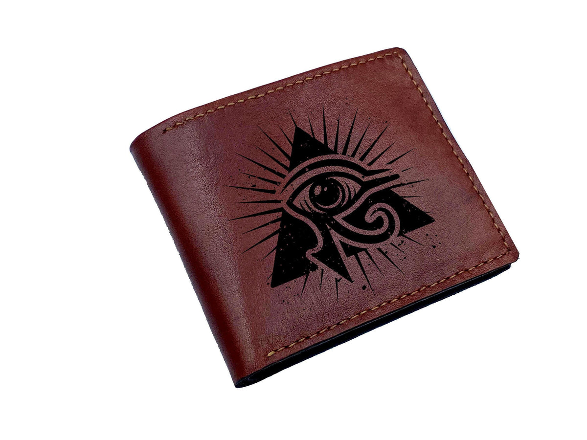 Custom Scarab Beetle Leather Wallet: Egyptian Mythology Gift