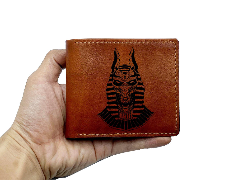 Custom Scarab Beetle Leather Wallet: Egyptian Mythology Gift
