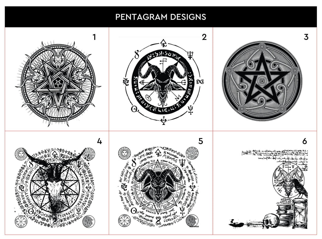 Personalized Leather Wallet: Goat Skull Pentagram, Vintage Style