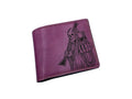 Personalized Leather Wallet, Death with Gun Art, Engraved Horror Wallet