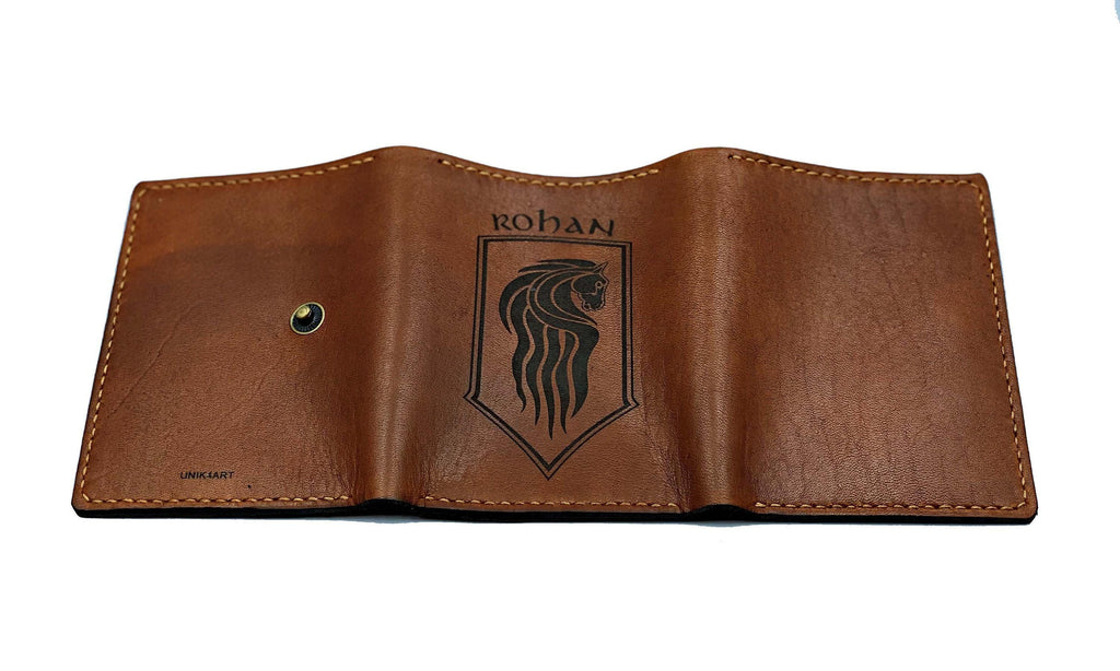 Horses of Rohan Leather Wallet – Handmade Lord of the Rings Gift