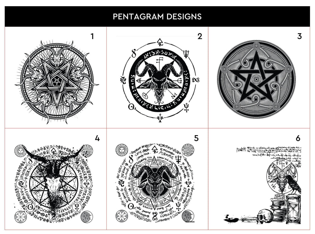 Custom Engraved Leather Wallet, Pentagram Pattern, Anniversary Gift