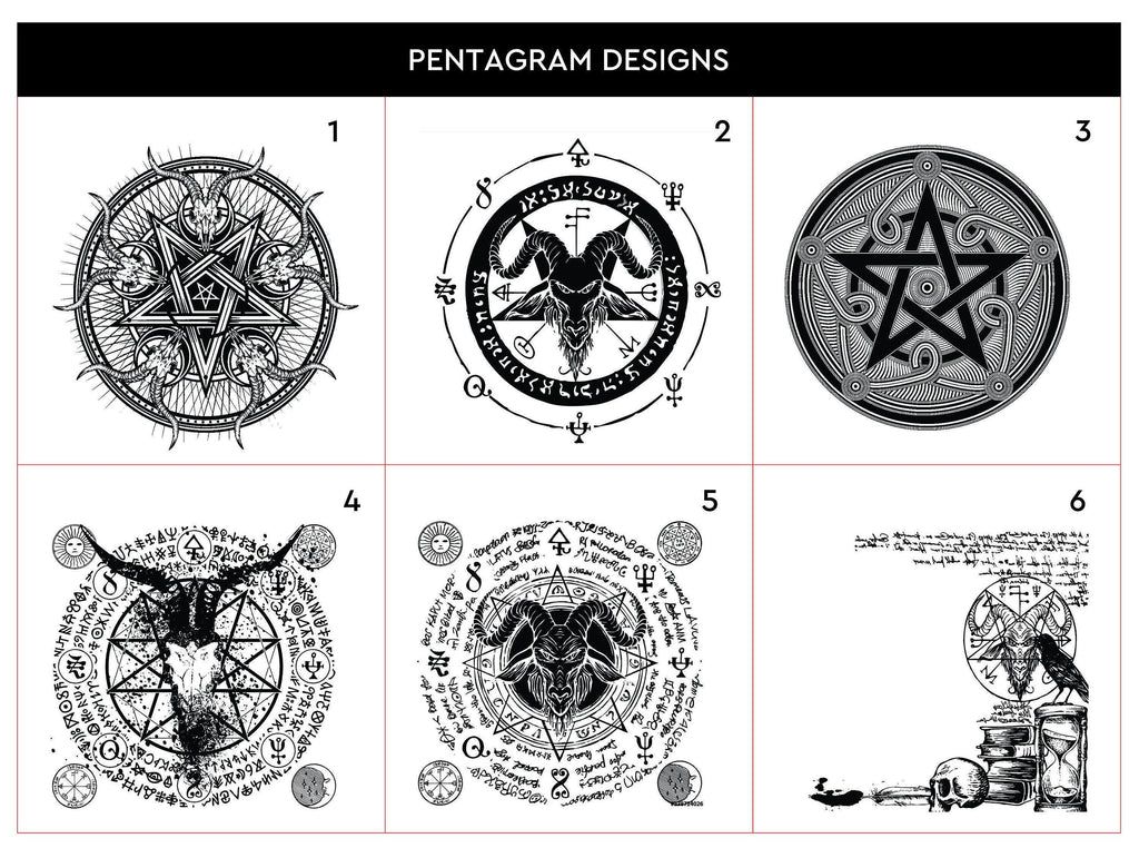 Engraved Pentagram Leather Wallet: Alchemic Design, RFID Blocking