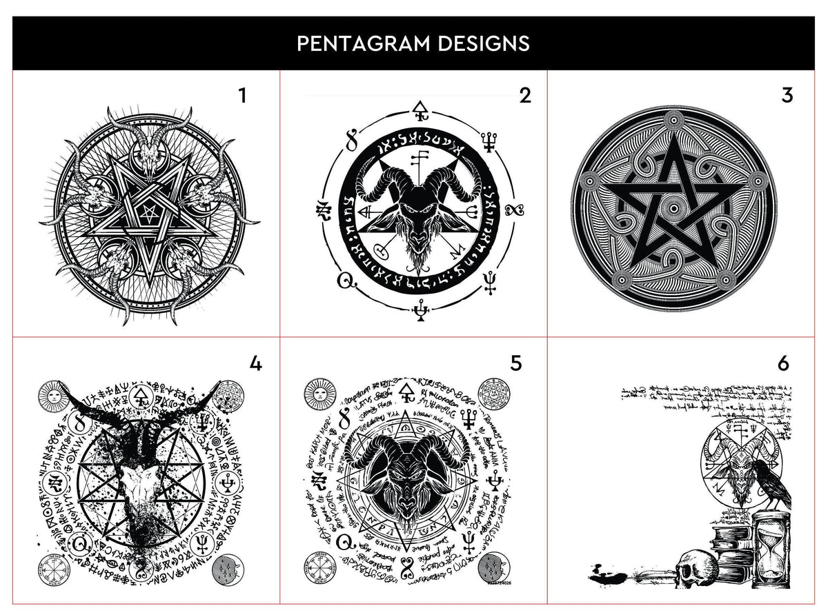 Engraved Pentagram Leather Wallet: Alchemic Design, RFID Blocking