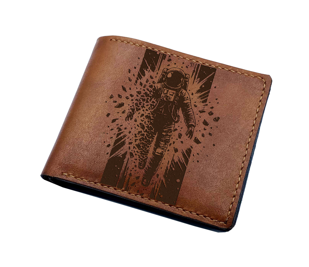 Custom leather handmade passport cover, Astronaut travel wallet, adventure space leather gift