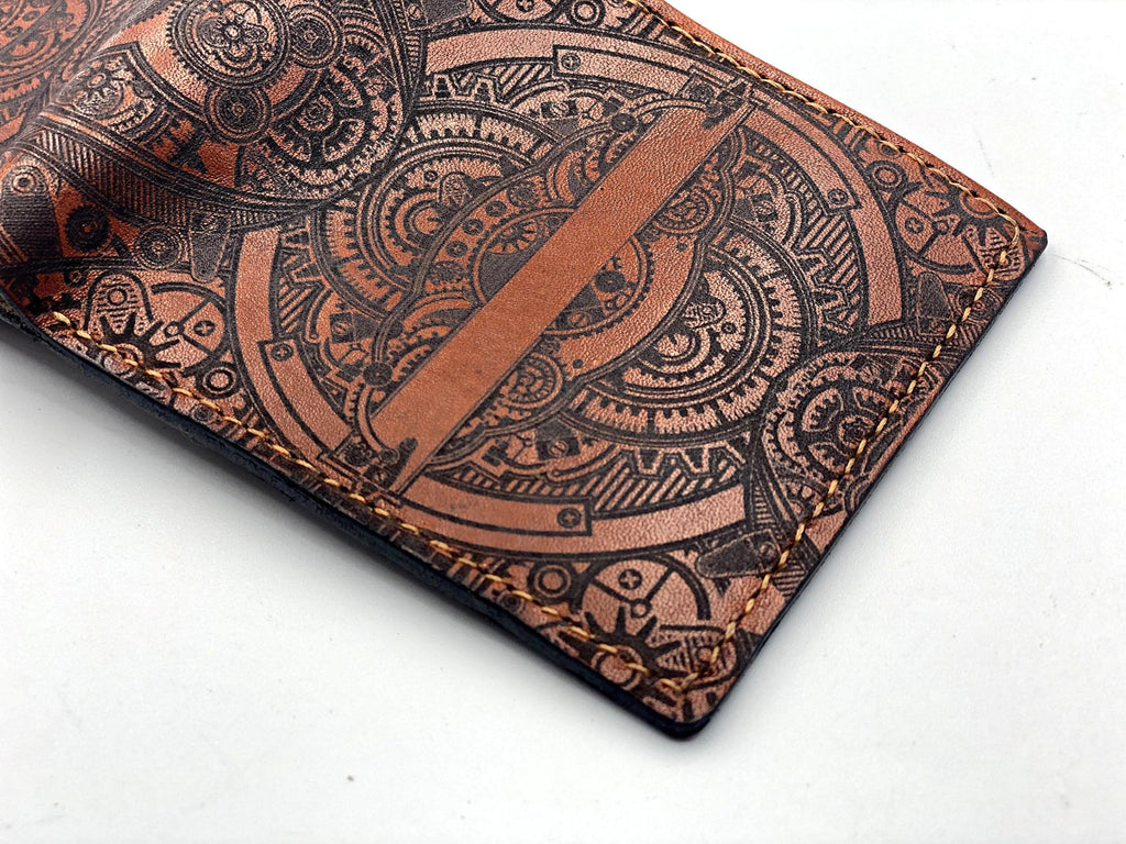 Steampunk Leather Wallet, Handmade Personalized Gift