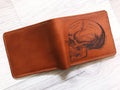 Personalized Leather Skull Anatomy Wallet: RFID Blocking, Handmade