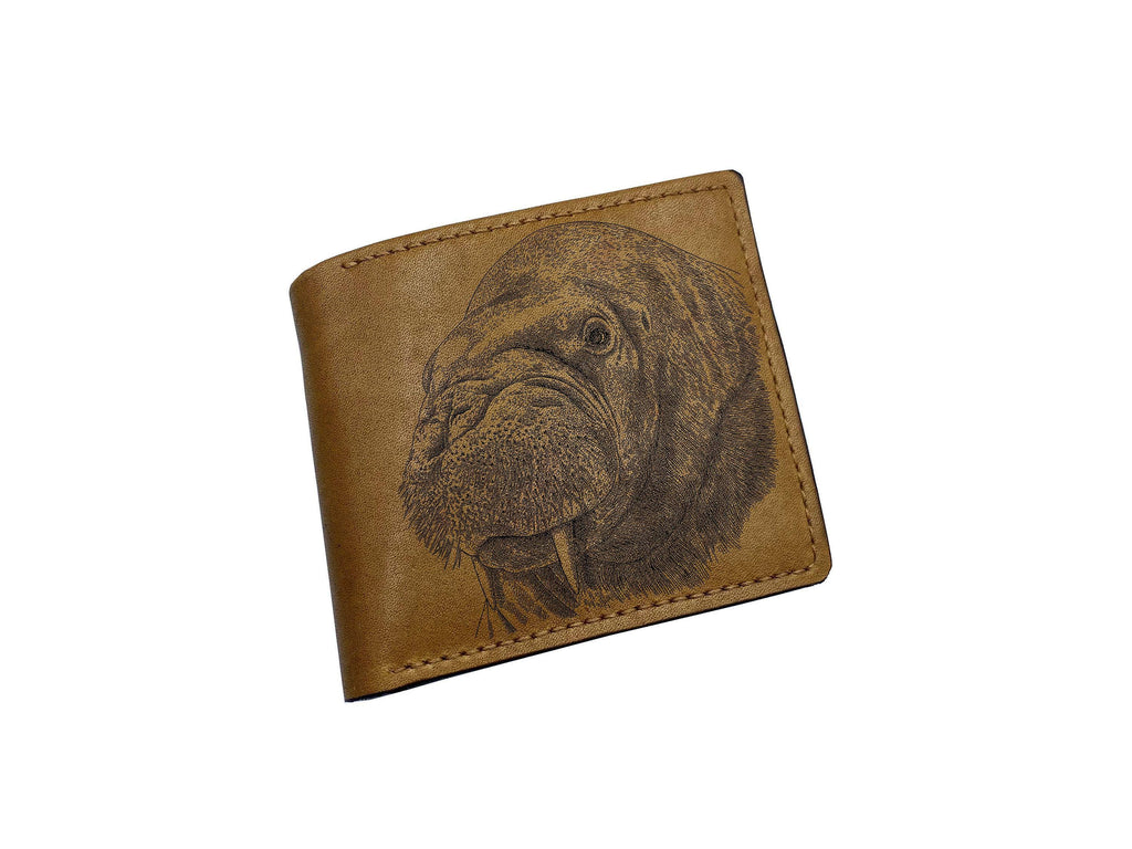 Spider Sketch Leather Wallet, Handmade Animal Design Bifold