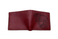 Custom Engraved Leather Wallet: Geometric Chameleon Art