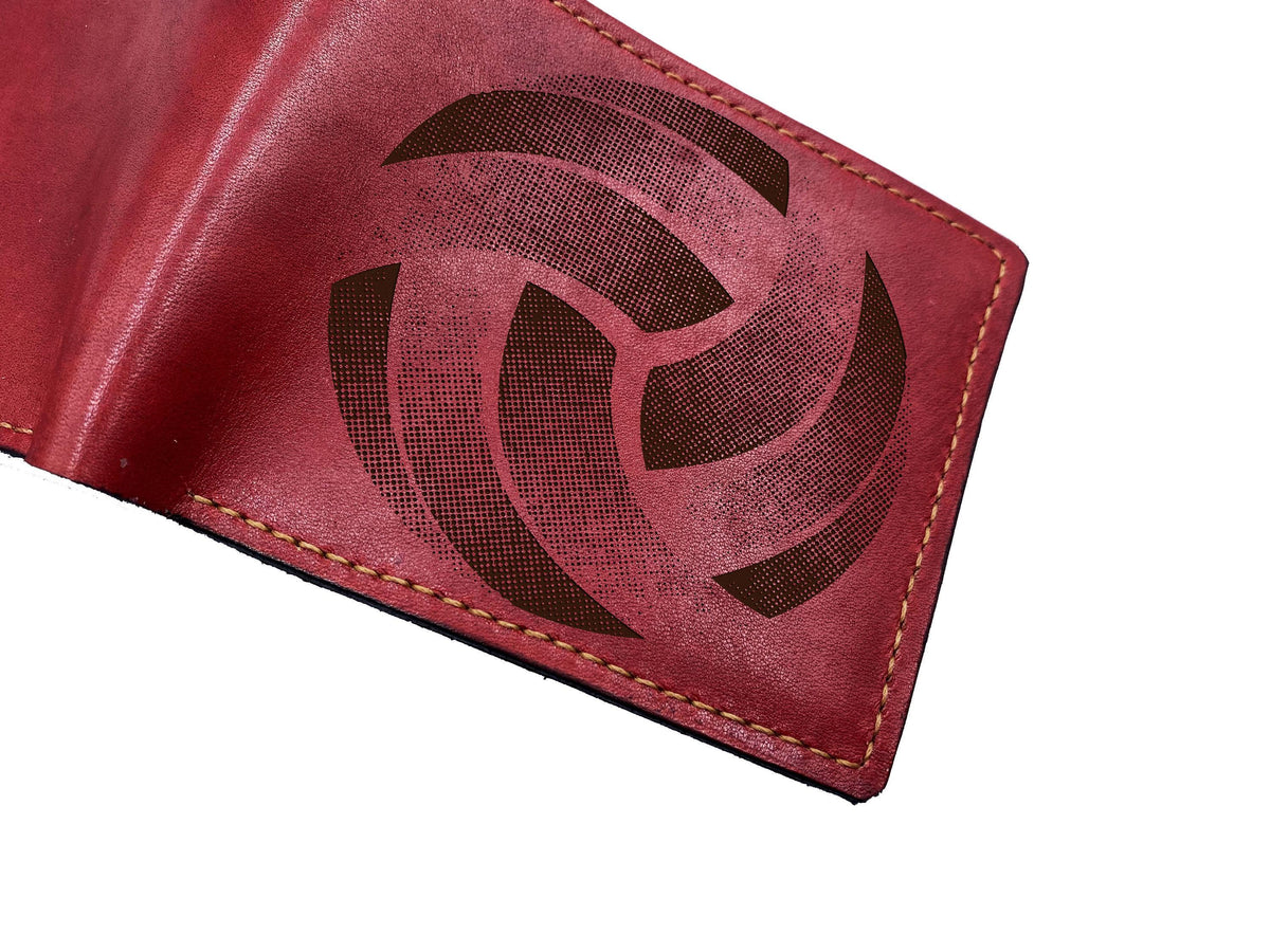 Handmade Leather Volleyball Bifold Wallet: Custom Engraved Gift