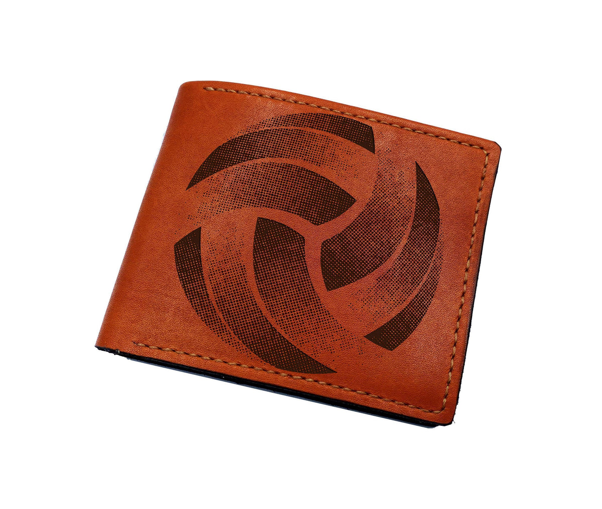 Handmade Leather Volleyball Bifold Wallet: Custom Engraved Gift