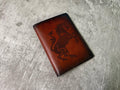 Handmade Leather Passport Wallet: Horse Unicorn Skeleton Travel Case