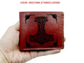 Personalized Leather Wallet: Norse Runes, Scandinavian Pattern