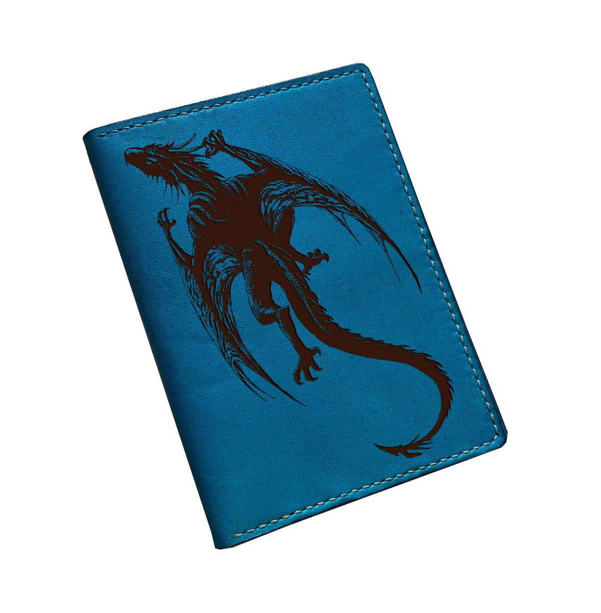 Dragon leather handmade wallet, personalized gift for men, dragon travel case
