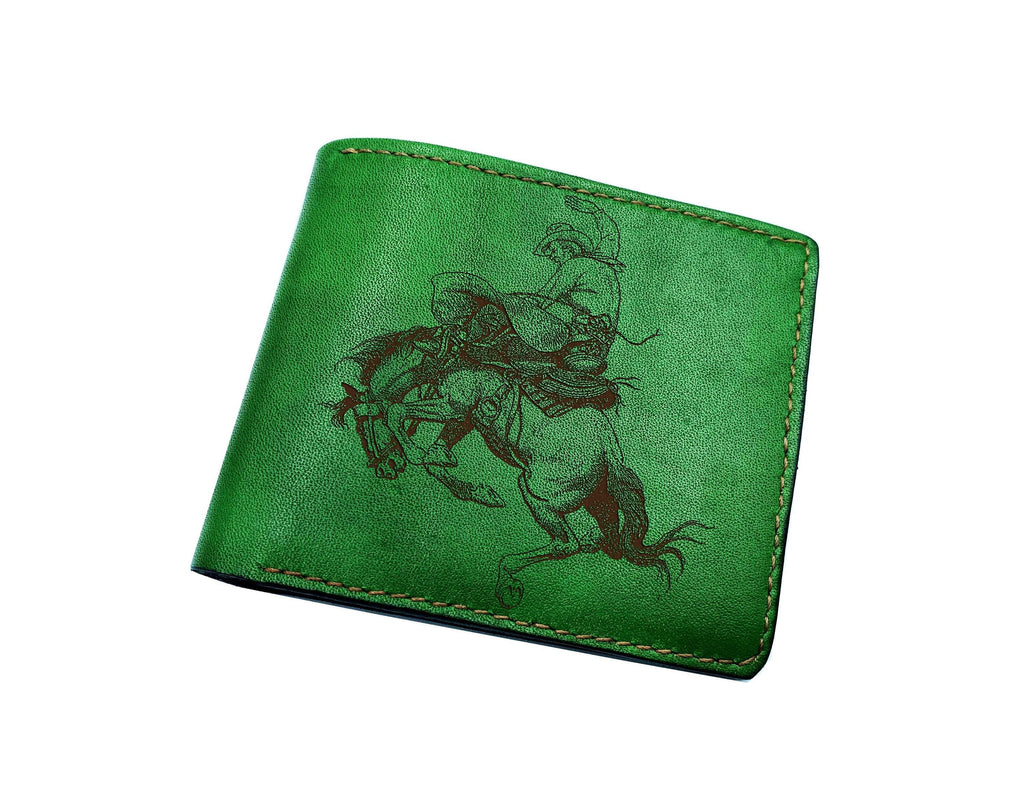 Handmade Leather Cowboy Wallet, Wild West Style, Personalized Gift
