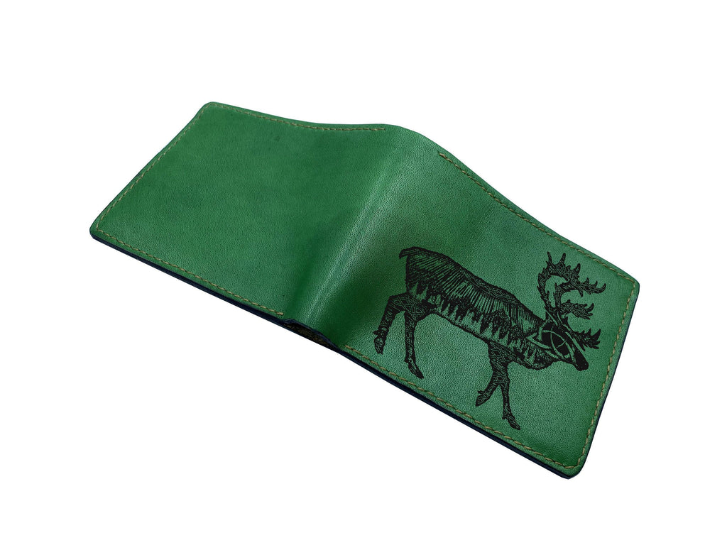 Custom Leather Men's Wallet, Turtle Tattoo Art, Personalized Gift