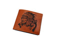 American Indian Chief Leather Wallet: Personalized Native Art Gift
