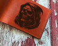 Grim Reaper Engraved Leather Wallet: Skull Horror Gift