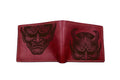 Hannya Mask Leather Wallet: Japanese Evil Style, Custom Engraved