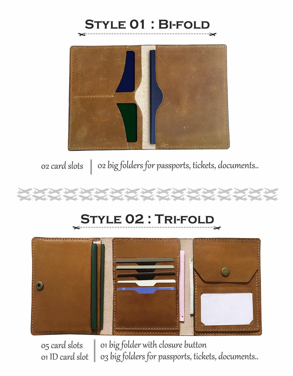 Geometric Spider Engraved Leather Passport Wallet - Personalized