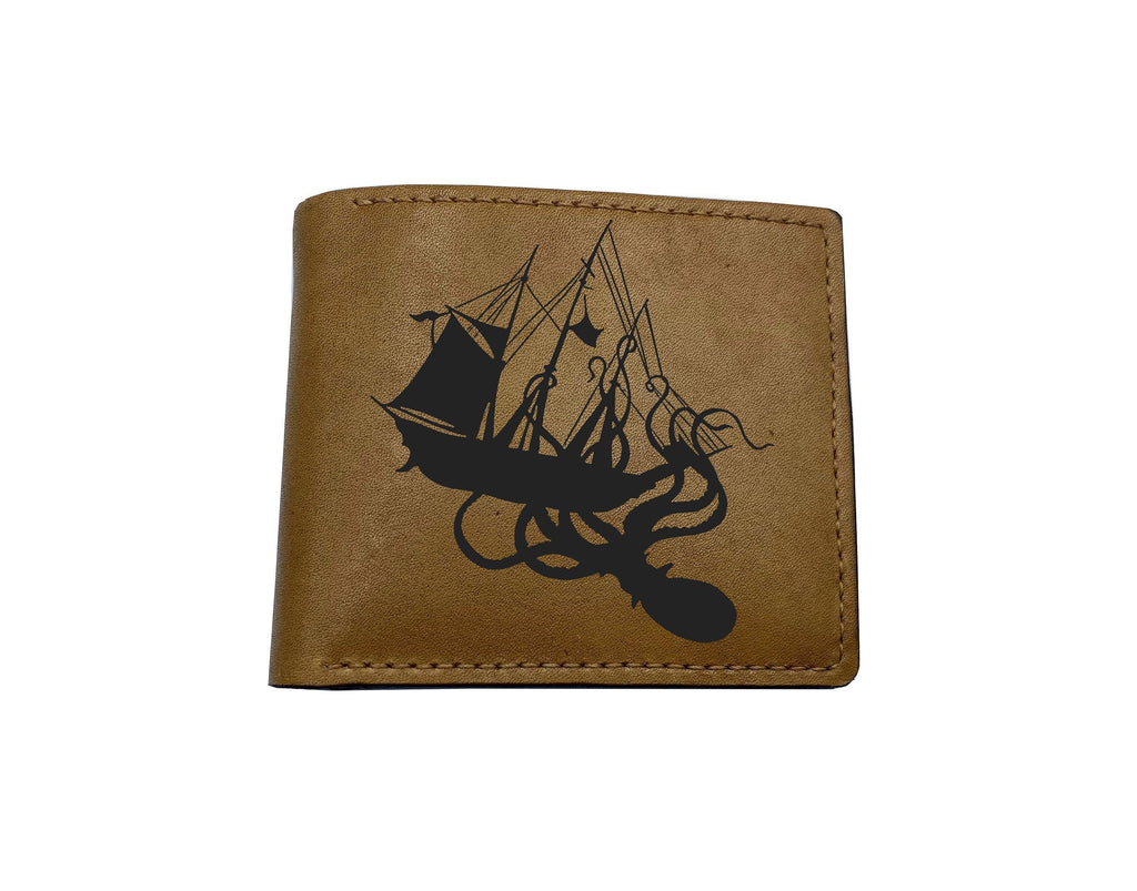 Custom Kraken Leather Wallet - Handmade Veg-Tan Cowhide