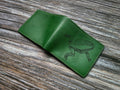 Frog Leather Wallet, Handmade Veg-Tan, Personalized Anniversary Gift